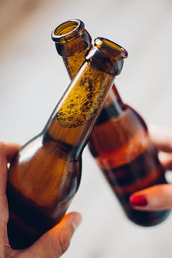 persons, holding, brown, glass bottles, beer, bottles, toast, drinks, beer bottle, beverage, pub