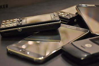 nejrůznějších smartphonů, chytrý telefon, technologie, chytrý, telefon, obrazovka, sdělení, mobilní, pohybliví, podnikání, Černá, dřevo
