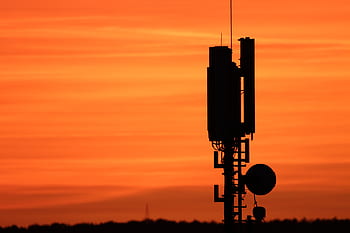 vysílací antény, mobilní, pohybliví, západ slunce, konvertor, dosvit, technologie, rádio, přenosová věž