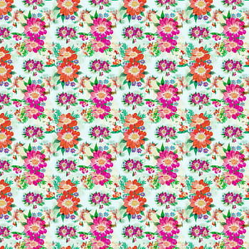 white, purple, orange, floral, illustration, flower, pattern, seamless, retro, vintage, pink