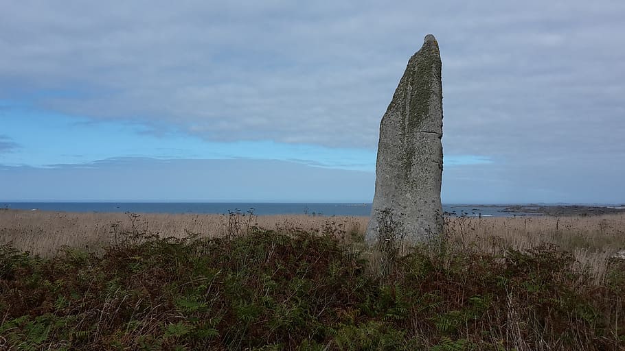 menhir, Dějiny, Skála, nebe, Příroda, tráva, nikdo, pole, den