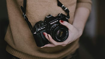 macchina fotografica yashica, Yashica, telecamera, donna, tecnologia, macchina fotografica - attrezzatura fotografica, fotografo, vecchio stile, vecchio, Hobby, in stile retrò