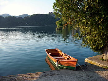 orange, green, boat, Lake Bled, Karawanken, Slovenia, the gorenjska region, trekking, haunting, fairytale, chill out