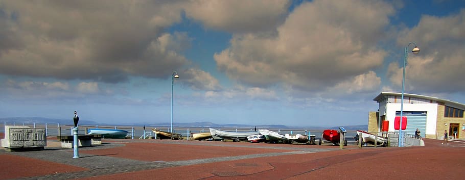 blackpool, lodí, moře, lancashire, pobřeží, Anglie, nebe