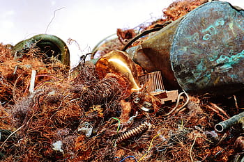 copper wire lot, copper, scrap metal, scrap, disposal, recycling, reuse, collection point, junkyard