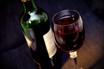 Červené, sklenka, červené víno, jídlo pití, alkohol, napít se, nápoje, víno, sklenice na víno, láhev, lahev vína
