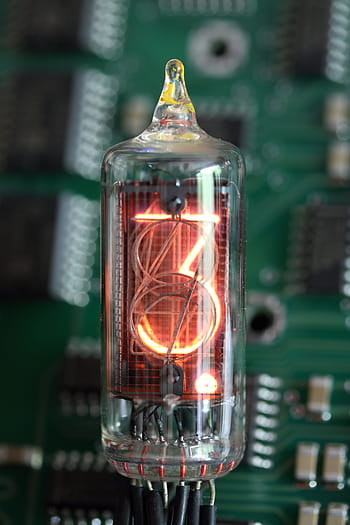 nixie, trubka, indikátor, vakuum, číslice, sklenka, elektronický, Zobrazit, zařízení, tři