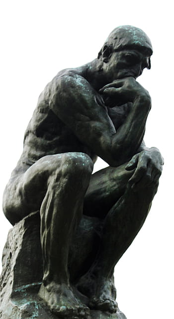 photographie à faible angle, séance, statue d'homme, jour, penseur, la personne, asseoir, en pensant, statue, philosophe, corps