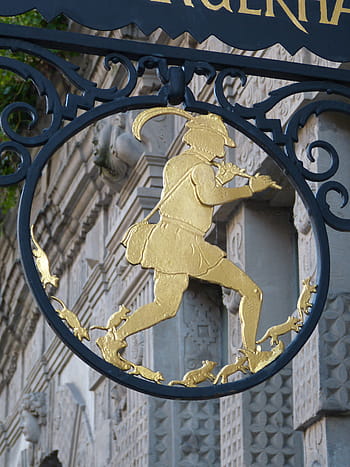 pied piper z hamelinu, šalvěj, hamelin, flétnista, flétna, děti, gebrüder grimm, pied piper, staré Město, štít, tepané železo