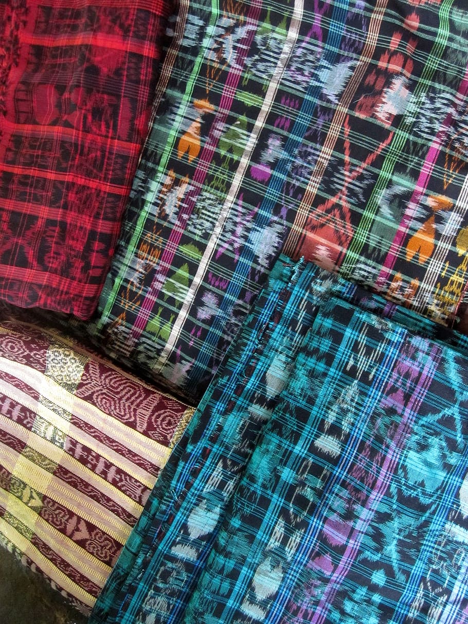 Guatemala, tessuto, ikat, design, stoffa, struttura, modello, tessile, indigeno, fatto a mano, colorato
