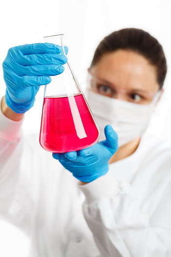 person, holding, glass bottle, experiment, chemistry, liquid, scientist, medicine, erlenmeyer flask, chemical, science