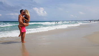 beach, romance, love, couple, romantic, amorousness, husband and wife, lovers, the attraction of, background, kiss