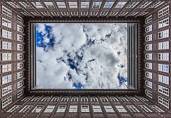 low, angle photography, gray, building, chile house, hamburg, historically, architecture, germany, brick, facade