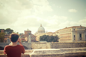 persona, presa, immagine, costruzione, foto, Vaticano, città, Roma, Ponte-sant'angelo, donna, ragazza