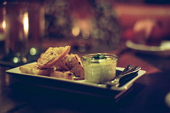 brood, voedsel, restaurant, voorgerechten, tapas, aan het eten, gereedschap, lepel, mes, bord