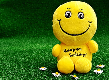 yellow, plush, toy, Smiley, Laugh, Emoticon, happy, funny, emotion, cute, smile