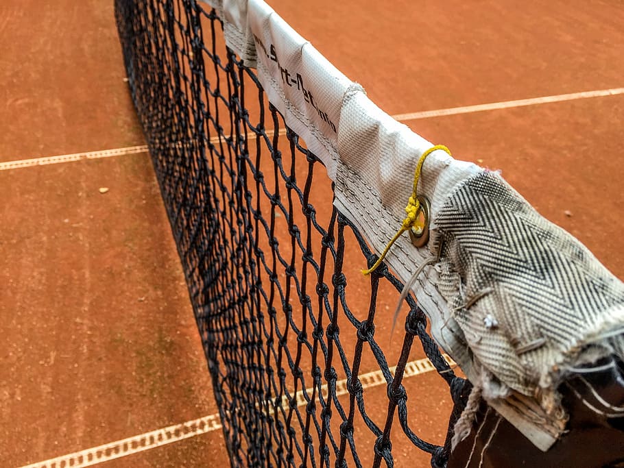 fotografia ravvicinata, bianca, nero, sport, netto, tennis, Tribunale, stadio, campo, ricreazione, all'aperto