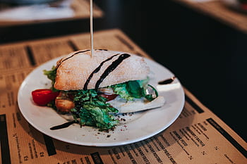air, kopi, makanan, kaca, vegatable, vegetarian, vegan, sandwich, piring, Lezat, sayur