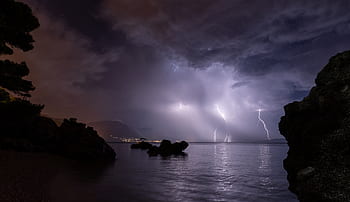 lightning, night, storm, thunderstorm, thunder, weather, electricity, dark, rain, sky, nature
