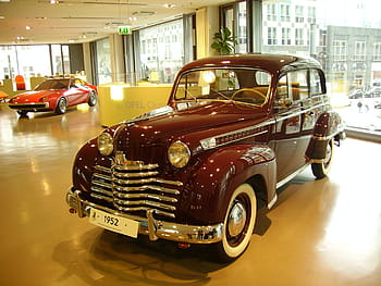 オールドタイマー、 ワインレッド、 オペル、 クラシック、 自動車、 乗り物、 自動車の、 ビンテージ車の自動車、 展覧会