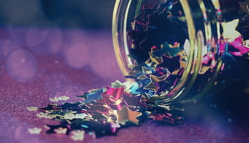 stars, jar, crafts, sparkle, table confetti, confetti, decorations