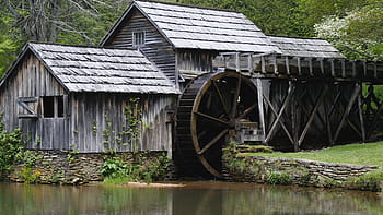 house, watermill, daytime, history, mill, old, water, architecture, historic, waterwheel, culture