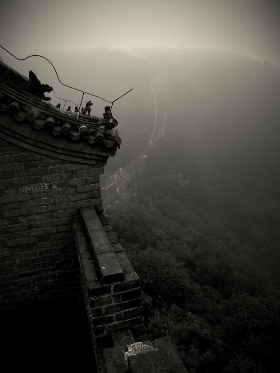aereo, vista, montagna, Cina, Asia, Cinese, architettura, viaggio, Pechino, famoso, pietra