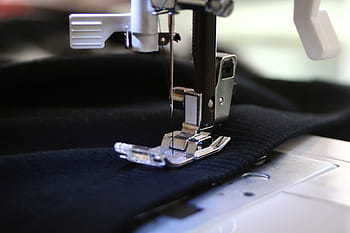 close-up photography, white, electric, sewing, precision, fabric, thread, needle, stitch, needlework, singer