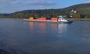 rhine, loď, špatný, Lodní doprava, řeka, průmysl, Německo, řeka rine, voda, Příroda, nákladní kontejner