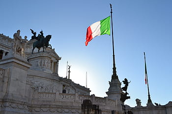 mexiko vlajka, zvyšování, během dne, Itálie, Řím, vittoriano, italská vlajka, italština, palác, vlajka, architektura