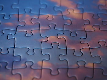 sky jigsaw puzzle, sky, pieces of the puzzle, items, form, different, put together, puzzle, finish, share, solved