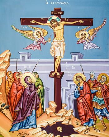 crucifixion, christ, Crucifixion Of Christ, Iconography, painting, church, orthodox, religion, christianity, cyprus, protaras