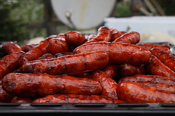 stos, grillowany, kiełbaski, chorizo, grill, jedzenie, kiełbasa, gotowanie, hiszpański