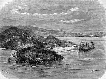 takai port 1875, kaohsiung, Takai, haven, kaohsiung, Taiwan, kunst, foto, publiek domein, takai poort, wijnoogst, zwart en wit