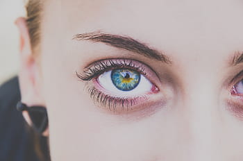closeup, photography, woman right eye, people, girl, woman, face, blue, eyes, eyelid, eyebrow