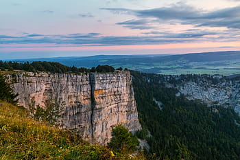 creux du van, Skála, červená světla, večerní slunce, švýcarsko, siluety, západ slunce, romantický, sýrový, Příroda, prázdniny