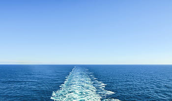 Ozean, Wasser, Wellen, Meer, Horizont, Kreuzfahrt, Weg, welligkeit, Himmel, Blau, aufwachen