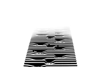 bottom view photo, gray, high-rise, building, architecture, infrastructure, skyscraper, tower, fog, black and white