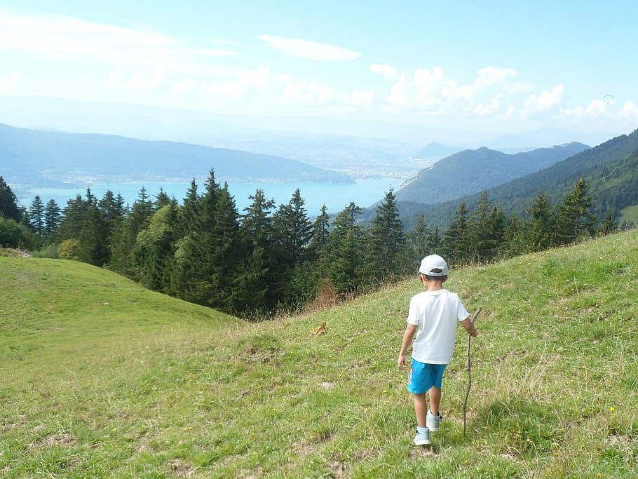 Příroda, hora, balada, turistika, krajina, summitu, Alpy, valée, vodní toky, annecy