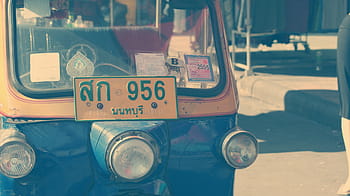 yellow auto rickshaw, auto, rickshaw, license, plate, car, license plate, headlights, driving, permit, road