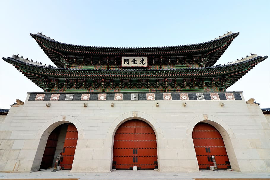 gwanghwamun, palác gyeongbok, zakázané město, Soul, stará škola, architektura, Korea, Korejská republika, historické stránky, hrad, korea co ltd