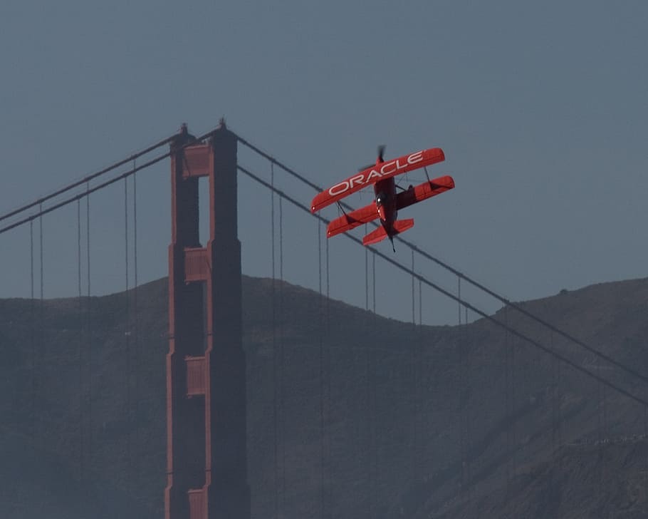 Zlatá brána, letadlo, sean tucker, Golden Gate Bridge, francisco, san, Kalifornie, záliv, mezník, San Francisco, suspenze