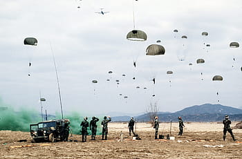 persone, stand, campo, persona, equitazione, paracadute, giorno, parà, paracadutista, soldati, militare
