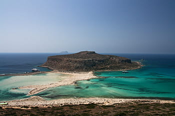 île, clair, ciels, près, corps, eau, mer, océan, vague, la nature, plage