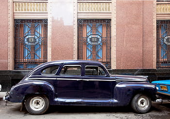 close-up photography, blue, vehicle, Cuba, Havana, Old Car, Classic, oltimer, old, auto, rarity