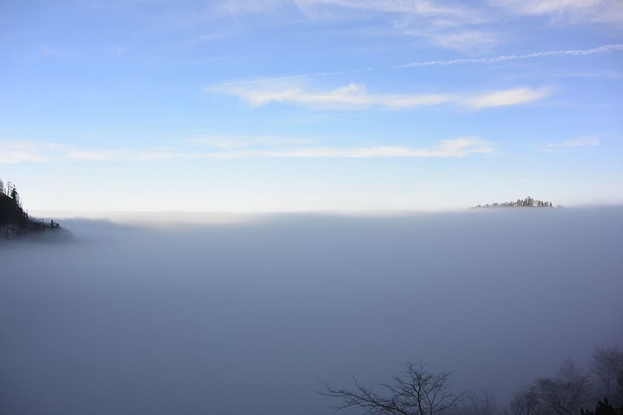 unterberg, Salzburg, Rakousko, mlha, přechod, vysokohorský