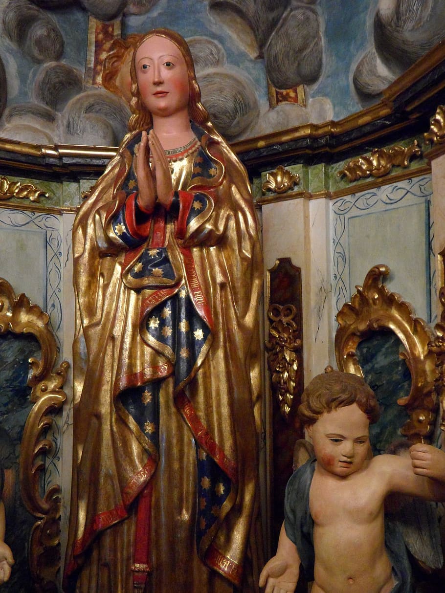 maria, panna, madona, křesťanství, socha, svatý, víra, matka Boží, kostel, postava, Panna Maria