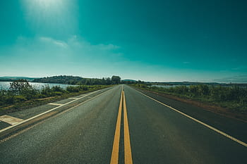 empty, road, daytime, near, body, water, nature, landscape, roads, paths, streets