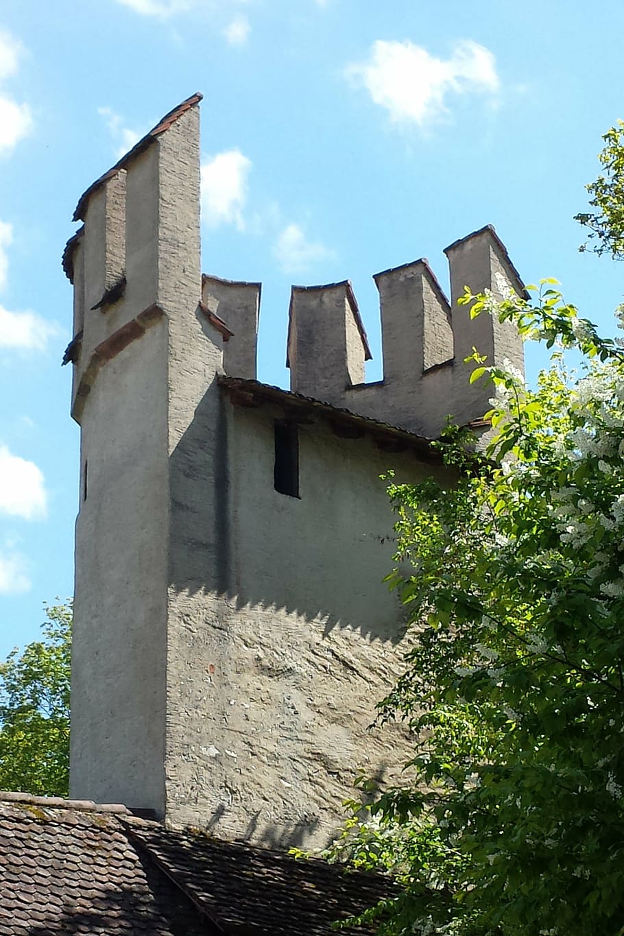 city wall, tower, basel, switzerland, historically, middle ages, wall, building, city, old town, defensive tower