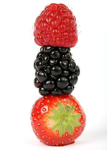 three, berries, stacked, white, background, berry, black, blackberry, blueberry, breakfast, closeup
